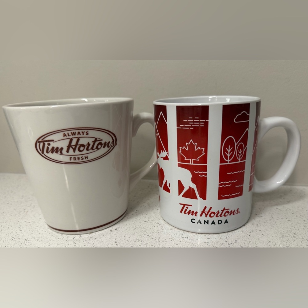 Tim Hortons Red & White Canada Ceramic Mug